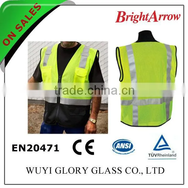 100% Polyester EN 20471 Safety Reflective Women's High Visibility Security Vest for Usa From China