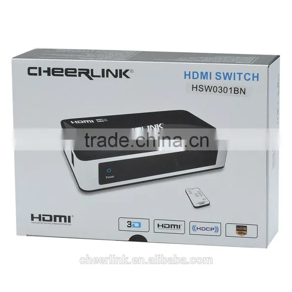 3x1 Hdmi Switch 301 Hdmi V1.3a With Full hd 1080p and 3d / Remote Control -black photo-4
