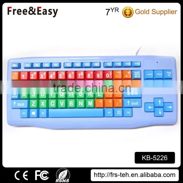 Waterproof Color With Large Keys Plug and Play Children Wired Keyboard photo-4