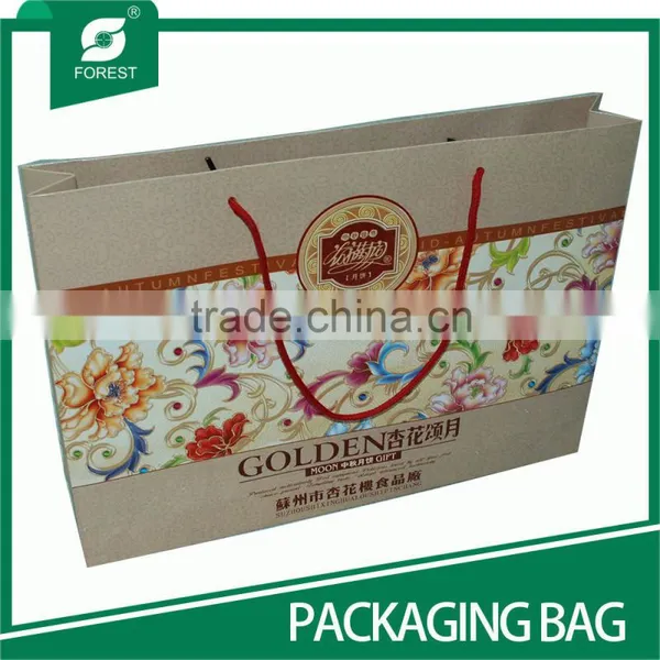 BEAUTIFUL COLOR PAPER MATERIAL PACKAGING BAG FOR FOOD WITH HANDLE photo-3