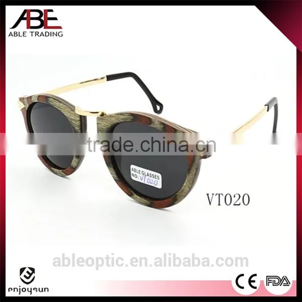 2016 Metal Combination UV400 Mirror Lens European Designer Bamboo Wooden Polarized Sunglasses FDA CE Supplier's Choice photo-4