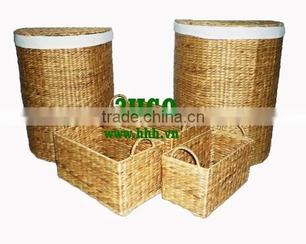 2015 New Product Water Hyacinth Hamper for Home Decoration and Furniture