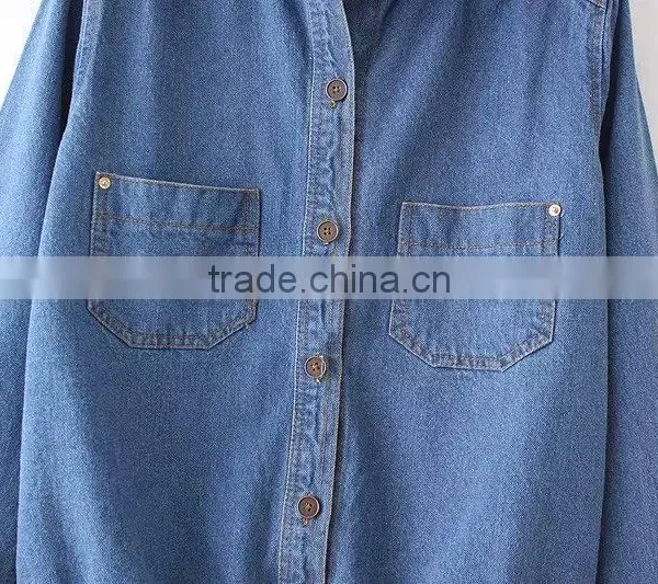 Cheap China Wholesale Clothing Two Pockets Front Denim Jacket photo-4