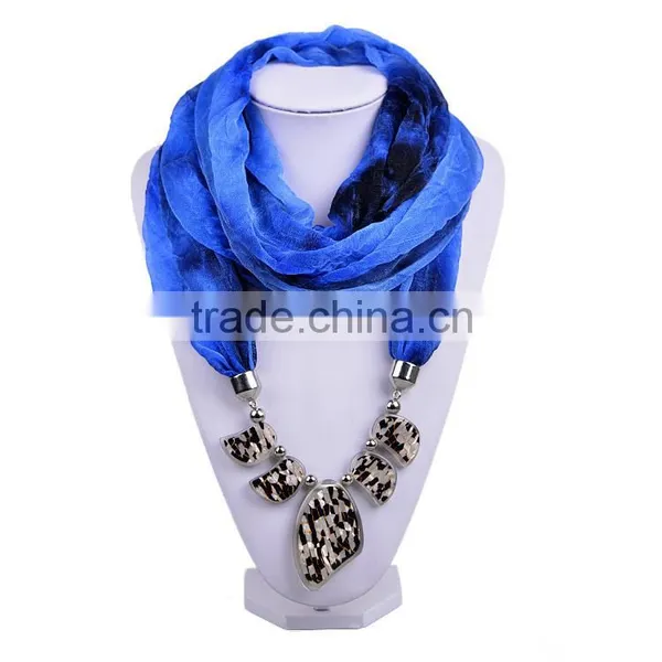 2016 New Trendy Cozy Noble Thin Silk Floss String 5 Flake Pattern Beads Scarf Women (SC150184) photo-6