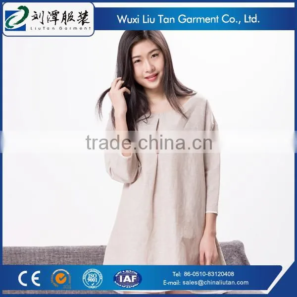 Good Quality Linen Pajama Sleepwear Dress for Women photo-2
