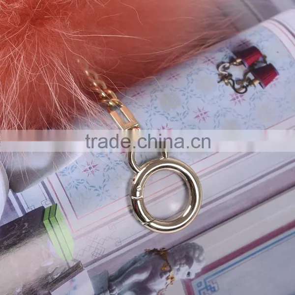 Dyed White Raccoon Fur Pompom Keychain/big Fur Pompoms Bag Charm for Girls KZ160076 photo-3