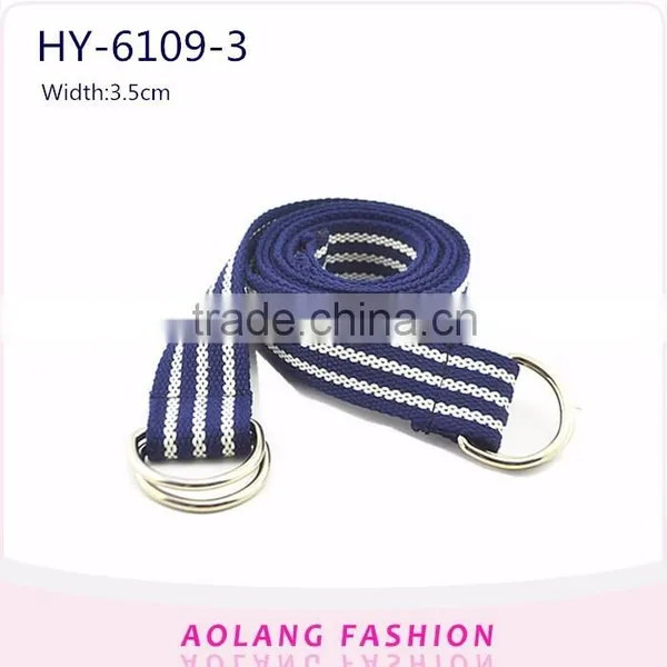 Quality Cotton/Canvas Fabric Men's Webbing Belt With Double D Ring photo-2