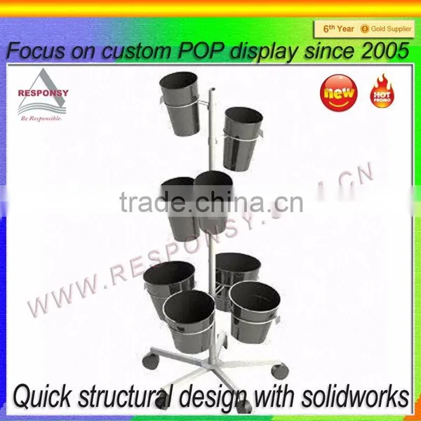Customized Round Metal Fresh Flowers Display Stand With Flower Box photo-2