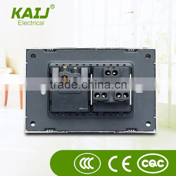 USA Wall Mount Wall 1 Gang Push Button Switch With 3 Pin Socket photo-2