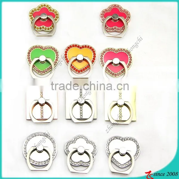 Black Crystal Flower Finger Ring Holder 360 Rotation Sticky Smartphone Holder In Fashion photo-5