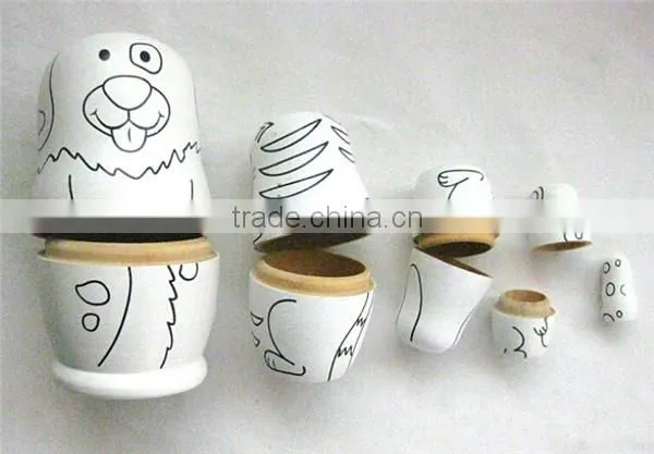 Kids Funny Wooden Nesting Doll Diy Toy photo-2