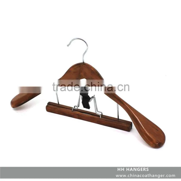 Large Shoulder White/black Vintage for Suit Wooden Garment Hanger photo-6