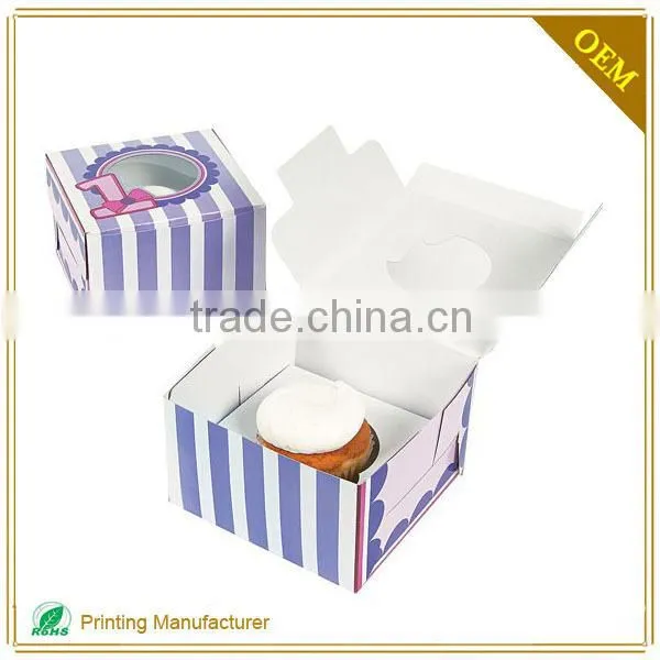 2017 Food Grade Paper Cake Sandwich Box With LOGO Printing photo-3