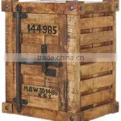 Container Lock Pattern End Table