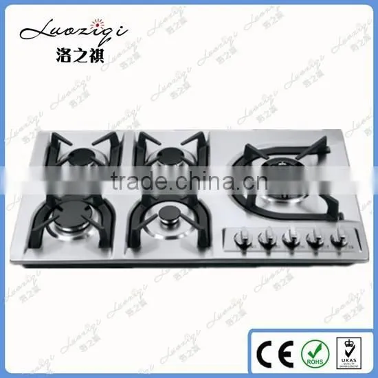 Household table top built-in 5 Burns gas stove with grill and oven portable gas stove