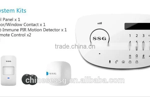 Wireless Pstn Gsm Burglar Fire Alarm System With PIR Motion Sensor and Smoke Detector photo-2
