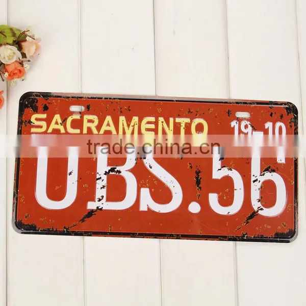 Souvenir Vintage Hot Sale US Embossed Custom Aluminum Car Plate License Plate photo-3