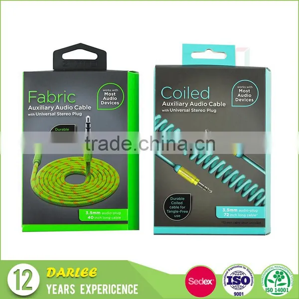 China Top Quality Unique Design Spot uv Embossed Hanging Free Sample Hdmi Cable Package Box photo-5