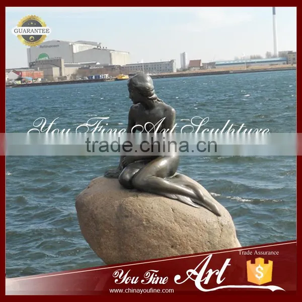 Seaside Sitting Bronze Mermaid Statue photo-2