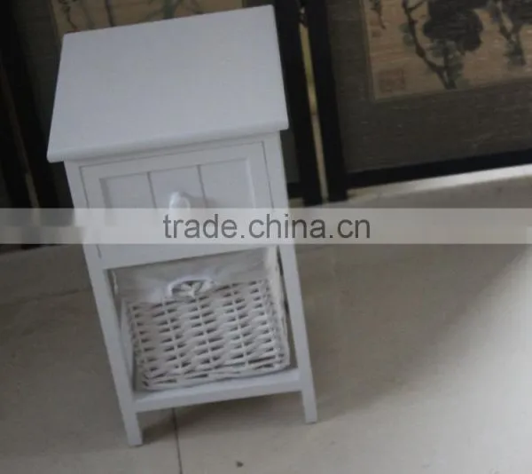 White Wooden Wicker Chest of Drawers ,Wooden Storage Chest photo-4