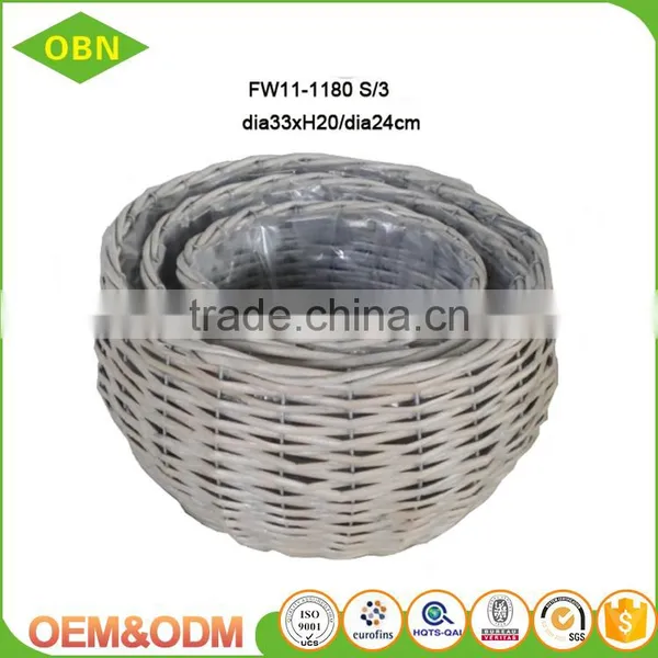 Cheap Garden Wicker Plant Basket Wicker Flower Pots With Plastic Lining photo-4