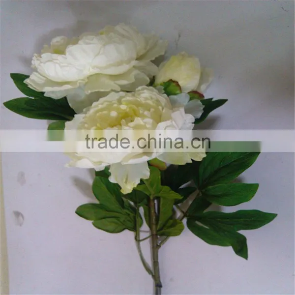 SJ20170051 Artificial White Fabric Peony Flower for Indoor Decoration photo-3
