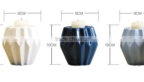 Creative Individule Diamond Design Glossy Candle Holder in Different Color photo-3