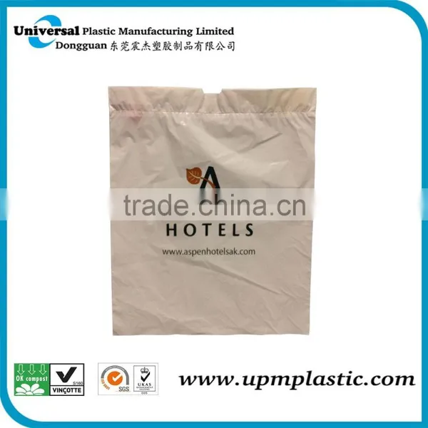 Eco-friendly Disposable Plastic Hotel Drawstring Laundry Bag
