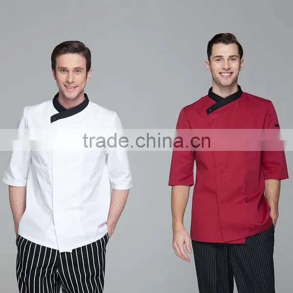 2017 New Trendy Restaurant Uniforms/Waiter/Chef Kitchen Jacket Shirt OEM ODM Offered photo-5
