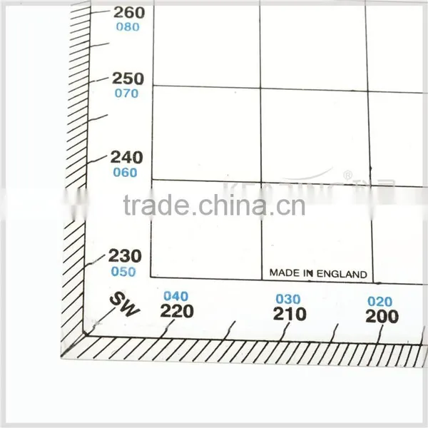 Kearing Clear Plastic 2mm Thick Aviation Sqaure Protractor Nautical Miles 1/500000 #KPP-1 photo-4