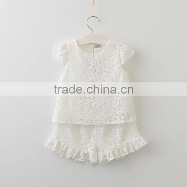 2017 Online Wholesale Baby Clothes Girls Lace Clothing Set for Summer photo-4