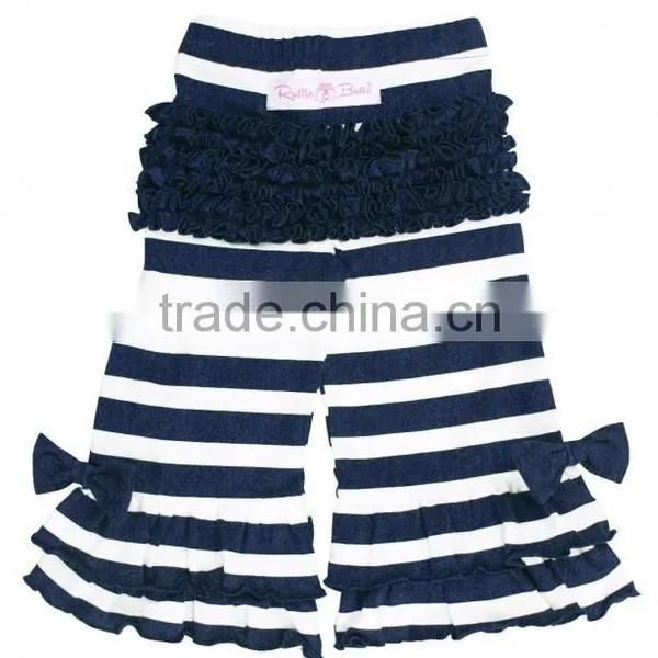 2017 New Arrival Baby Girls Clothes Western Style Kids Clothing Trousers Ruffle Wholesale Stripe Children Baby Harem Pants photo-2