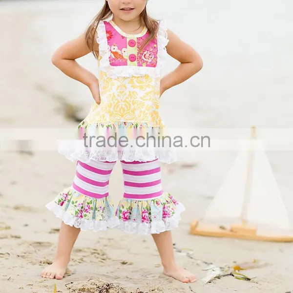 Chirstmas Outfit Red Stripe Top and Ruffle Pants Christmas Clothing Set Christmas Outfit photo-5