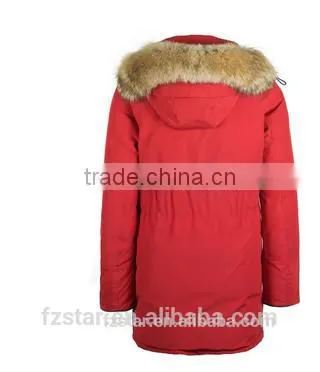 Customized High Quality Women Long Winter Outdoor Down Jacket Porn With Fur and Hood photo-2