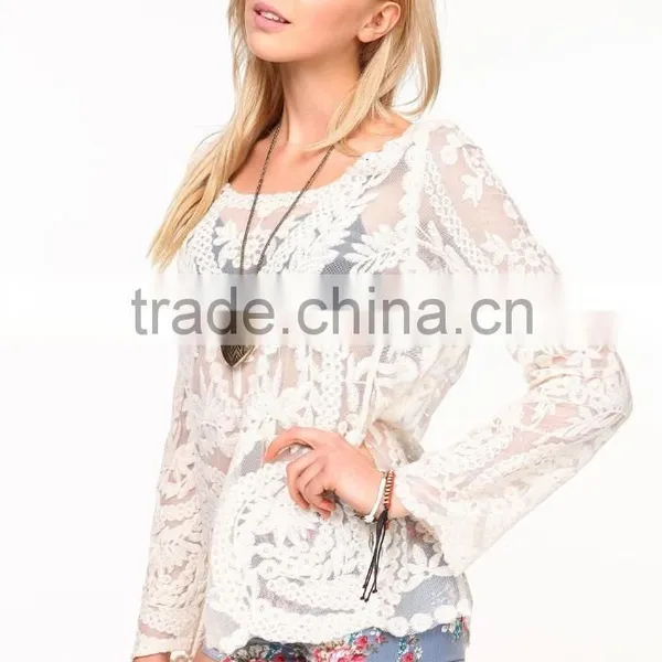 Latest Summer Lace Blouse Fashion Blouses for Middle Aged Women photo-4