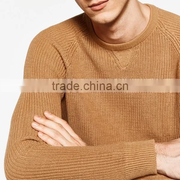 Mans Fashion Stylish Raglan Sleeve Knitted Nylon Pullover Sweater for Wholesale photo-5