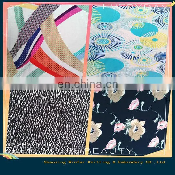 Single Jersey Knitting 30S Rayon Lycra Spandex Print Fabric for Garment