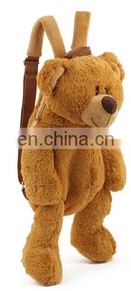 Cheap Custom Stuffed Brown Bear Plush Teddy Backpack Bag photo-4