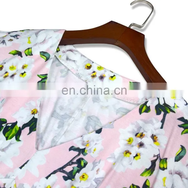 2019 Summer Family Outfits Floral V Neck Short Sleeve Mother and Daughter Long Maxi Dresses for Mom photo-6
