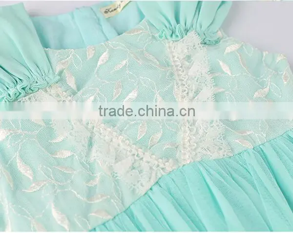 China Supplier Blue Fancy Dresses for Baby Girl Cotton Dresses photo-2