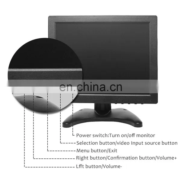 10 Inch Small Industrial Lcd Av Full Vga Input Size Pc Monitor Hd photo-4