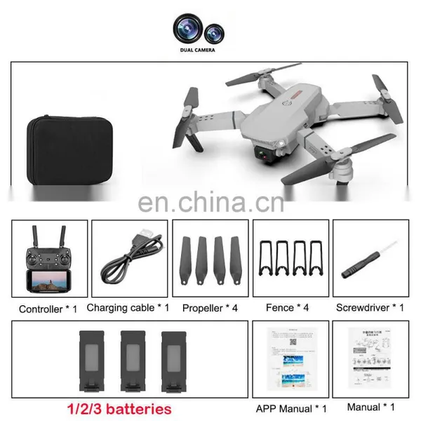 E88 Drone With Wide Angle HD 4K 1080P Dual Camera Don Height Hold Wifi RC Foldable Quadcopter Dron Gift Toy photo-5