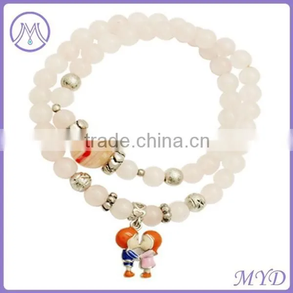 Women Leather Bracelet With Metal Enamel Beads photo-4