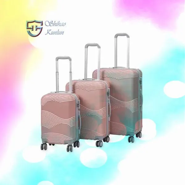 Wholesale Customized ABS PC Hard Shell 20/24/28 Inch Printed Luggage Luxury Design Travel Bags Suitcase Set 3PCS photo-2