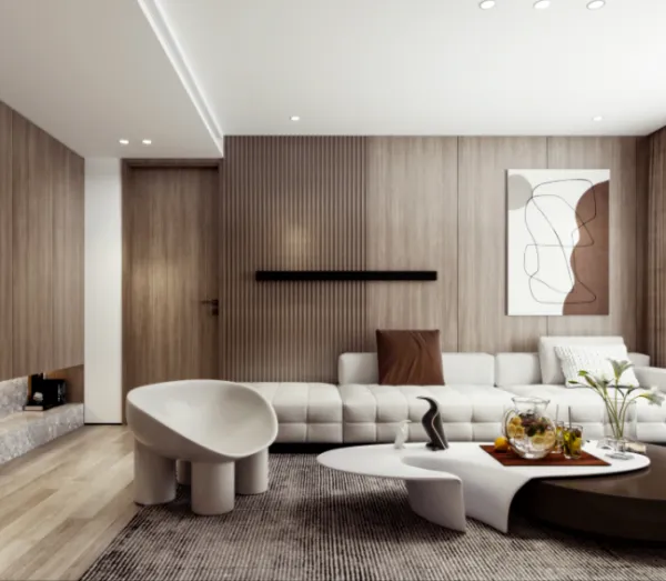 Moisture-proof and Waterproof Solid Wood Wall Panel Decoration Materials - Large Panels of Arc Grille Rubber Wood Wall Panels With Food-grade Resin photo-4