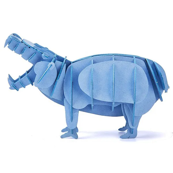 Wholesale DIY educational 3d hippo animal challenge educational stress relief toy puzzle animal world