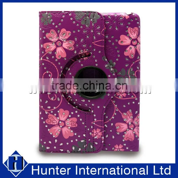 Floral Revolving Flat Computer Cover For iPad Mini
