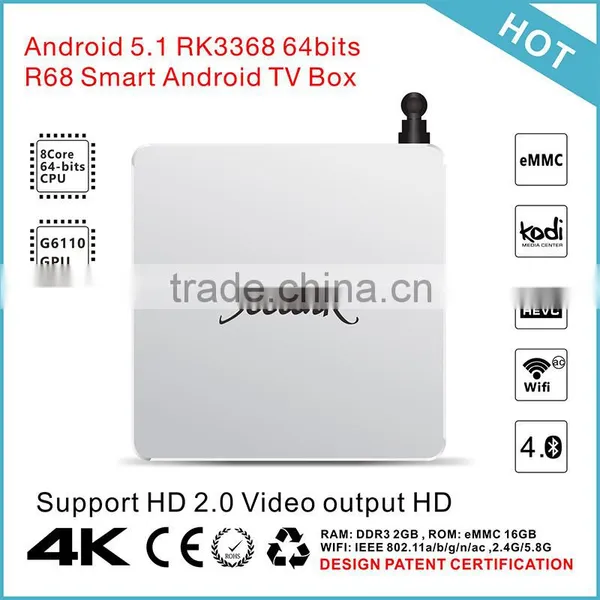 R68 TV Box RK3368 64Bits 4K*2K 1080P 2.4G/5G Wifi KODI/XBMC/Miracast/DLNA H.265 Streaming Media Player Remote Controller photo-6