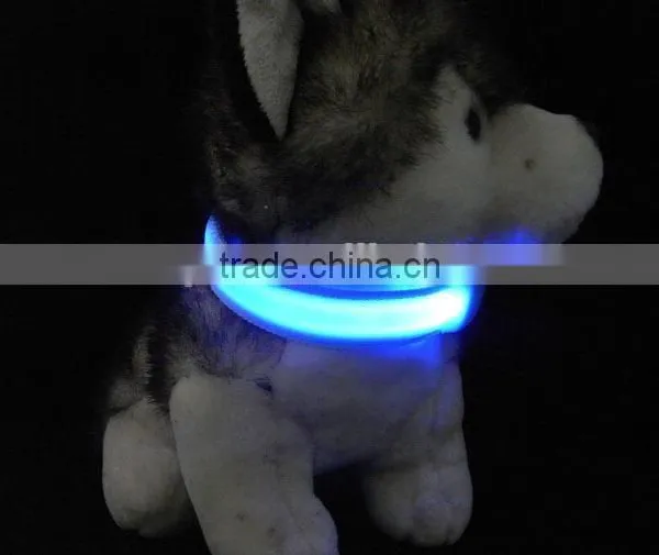 Pure Color Double Side Exposure Flat Optical Fibre Led Pet Dog Collar photo-4