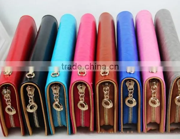 Women's Classic Multifunction PU Blue Coin Purse Wallet With Mustache photo-2